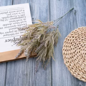 Dekoratívna umelá kytica, výška 39,5 cm - Hnedofialová