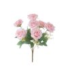 Ruža hodvábna kytica, 7-vetvová, výška 41 cm - Ružová