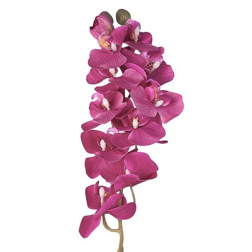 Real touch orchidea vetva, výška 72 cm - Tmavoružový