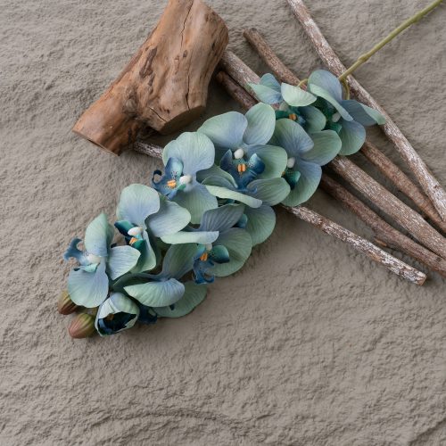 Real touch orchidea vetva, výška 72 cm – Modrý