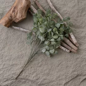 Umelá rastlina kytica, výška 38 cm - Tmavozelená