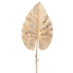 Dekoratívny dierovaný list, výška 55 cm - Zlatý