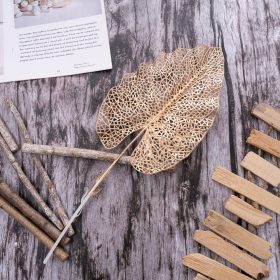 Dekoratívny dierovaný list, výška 55 cm - Zlatý