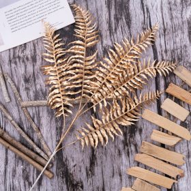 Papraďová dekoratívna vetva, výška 71 cm - Zlatá