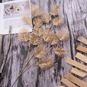 Magnóliový list, 3-vetvový, výška 67 cm - Zlatý