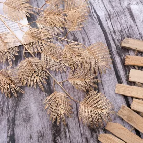 Magnóliový list, 5-vetvový, výška 92 cm - Zlatý