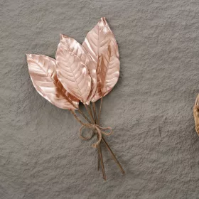 Dekoratívny listový zväzok, výška 41 cm - Strieborný