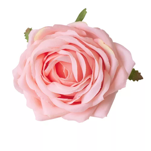 Hodvábna hlava ruže, 9cm - Ružová