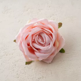 Hodvábna hlava ruže, 9cm - Ružová