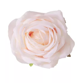 Hodvábna hlava ruže, 9cm - Ružovo-zelená