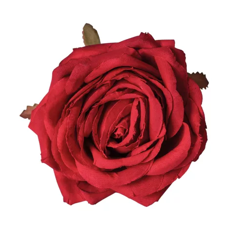Hodvábna hlava ruže, 9cm - Červená