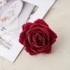 Hodvábna hlava ruže, 9cm - Červená