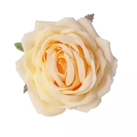 Hodvábna hlava ruže, 9cm - Žltá