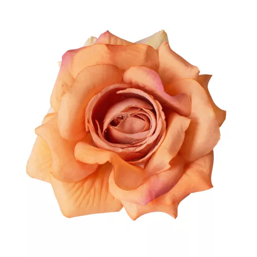 Hodvábna hlava ruže, 8cm - Šampanská