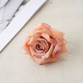 Hodvábna hlava ruže, 8cm - Šampanská