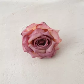 Hodvábna hlava ruže, 8cm - Tmavoružová