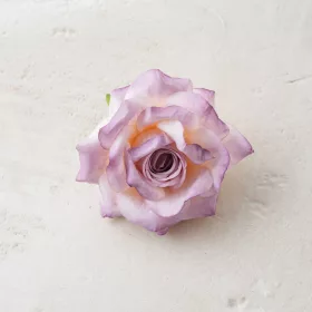 Hodvábna hlava ruže, 8cm - Svetlofialová