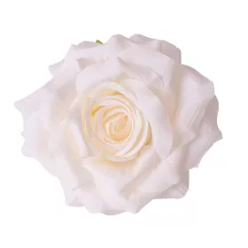 Hodvábna hlava ruže, 8cm - Ecru
