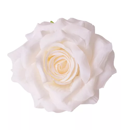 Hodvábna hlava ruže, 8cm - Ecru
