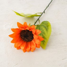 Hodvábna kytica slnečnice, 37cm - Oranžová