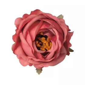 Hodvábna hlava pivónie, 10cm - Tmavoružová