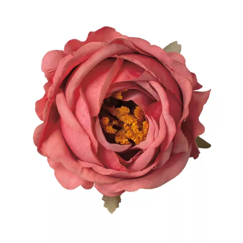 Hodvábna hlava pivónie, 10cm - Tmavoružová