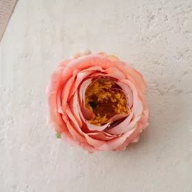 Hodvábna hlava pivónie, 10cm - Oranžová