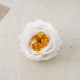 Hodvábna hlava pivónie, 10cm - Krémová