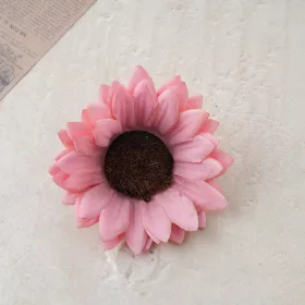 Hodvábna hlava slnečnice, 10cm - Tmavoružová