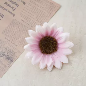 Hodvábna hlava slnečnice, 10cm - Svetloružová