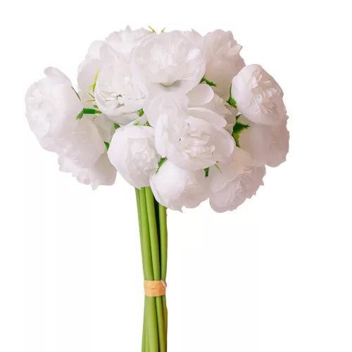 Hodvábny zväzok iskerníka, 32cm - Biela