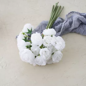 Hodvábny zväzok iskerníka, 32cm - Biela