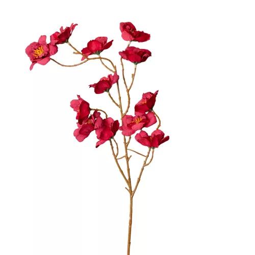 Hodvábna vetva broskyňového kvetu, 84cm - Tmavočervená