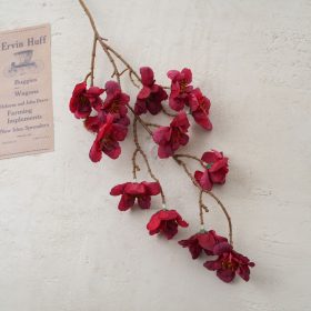 Hodvábna vetva broskyňového kvetu, 84cm - Tmavočervená