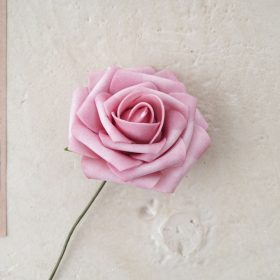 Hodvábna stonka ruže, 23cm - Ružová