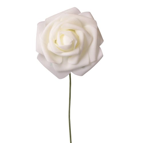 Hodvábna stonka ruže, 23cm - Biela