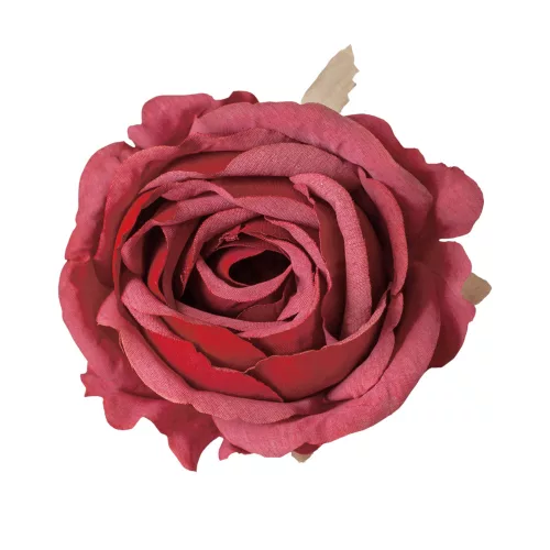 Hodvábna hlava ruže, 9cm - Bordová