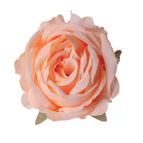 Hodvábna hlava ruže, 9cm - Šampanská