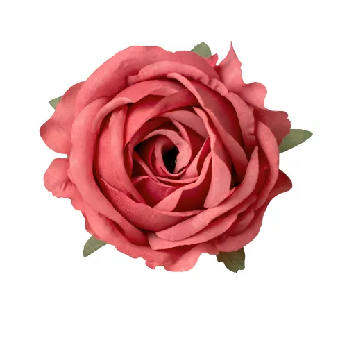 Hodvábna hlava ruže, 9cm - Tmavoružová