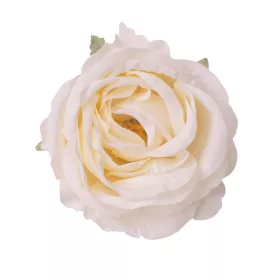Hodvábna hlava ruže, 9cm - Krémová