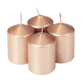 Adventná sada sviečok, 5.5 x 4cm - Metalická šampanská