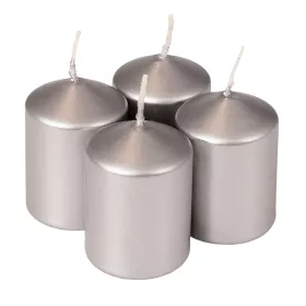 Adventná sada sviečok, 5.5 x 4cm - Metalická strieborná