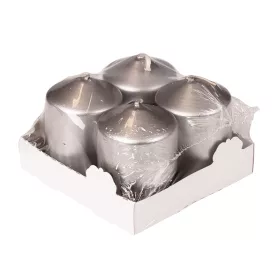 Adventná sada sviečok, 5.5 x 4cm - Metalická strieborná