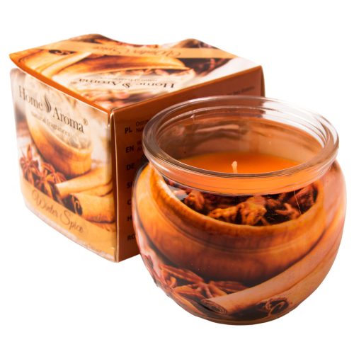 "Winter Spice" vonná sviečka, sklenený svietnik