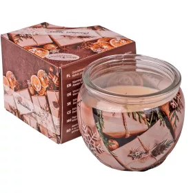   "Christmas Spices" - Vonná sviečka s vôňou medovo-citrónového koláča, v pohári