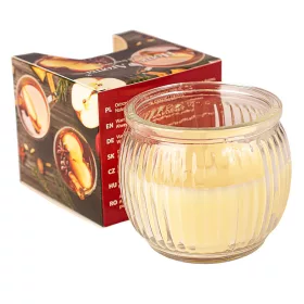 Vonná sviečka s vôňou jablčného muštu, v pohári