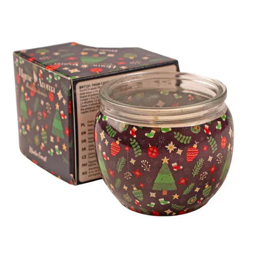 Zimný les - vonná sviečka v pohári