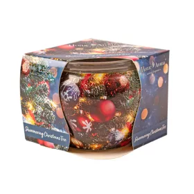 Trblietavý vianočný stromček - vonná sviečka v pohári