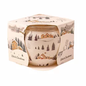 Biele Vianoce - vonná sviečka v pohári