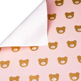 Fóliová rolka s medvedíkom 58cm x 10m - Ružová